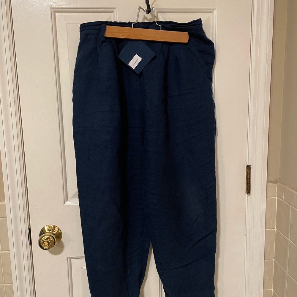 NotPERFECTlinen boyfriend pants S/M Admiral Blue